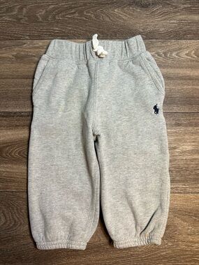 Polo Ralph Lauren Boys Heather Gray Drawstring Sweatpants Sz 12m